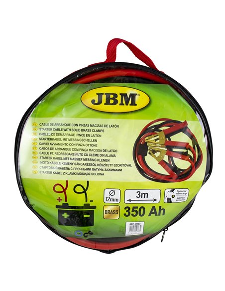 CABLE DE ARRANQUE 35MMX2 / 3M CON PINZAS MACIZAS DE LATÓN