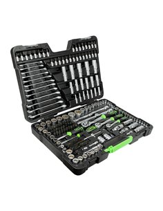 MALETÍN DE HERRAMIENTAS DE 216 PIEZAS CON VASOS DE 12 CANTOS DE 1/4", 3/8" Y 1/2" CINCADO 2
