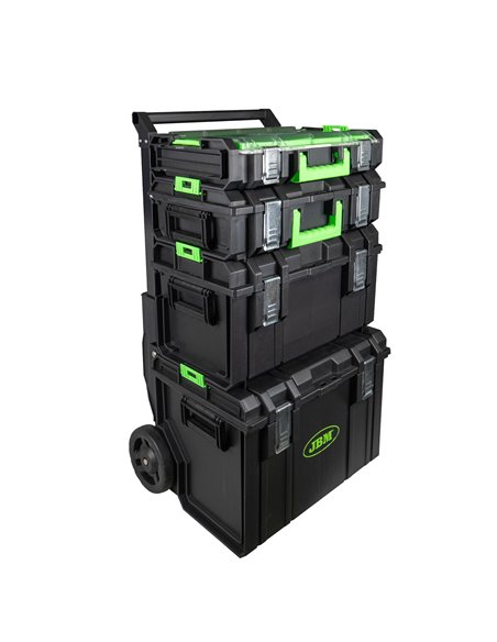 CARRO MODULAR CON 4 CAJAS APILABLES