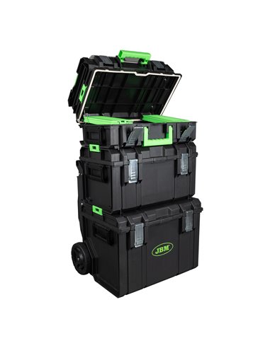 CARRO MODULAR CON 4 CAJAS APILABLES