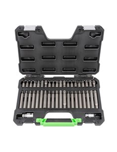 MALETÍN DE 42 PUNTAS HEXAGONALES, 12 CANTOS Y TORX DE 1/2" Y 3/8"