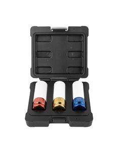 SET DE 3 VASOS DE IMPACTO DE 1/2" ESPECIAL EXTRACCIÓN RUEDAS