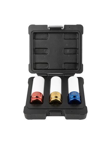 SET DE 3 VASOS DE IMPACTO DE 1/2" ESPECIAL EXTRACCIÓN RUEDAS