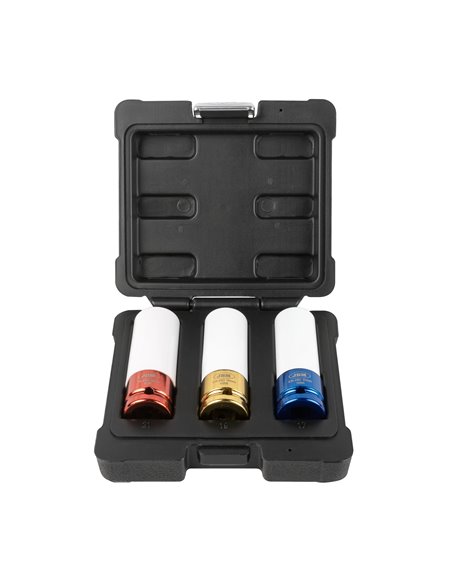 SET DE 3 VASOS DE IMPACTO DE 1/2" ESPECIAL EXTRACCIÓN RUEDAS