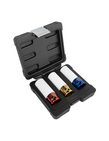 SET DE 3 VASOS DE IMPACTO DE 1/2" ESPECIAL EXTRACCIÓN RUEDAS