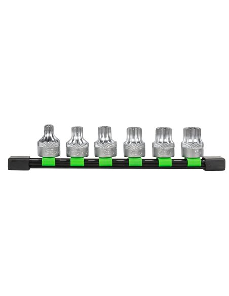 JUEGO DE 6 DE PUNTAS XZN DE 12 DIENTES INVIOLABLE CON VASO DE 1/2"