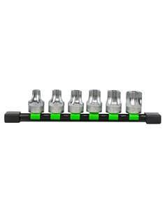 JUEGO DE 6 PUNTAS TORX INVIOLABLE CON VASO DE 1/2"