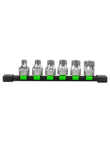 JUEGO DE 6 PUNTAS TORX INVIOLABLE CON VASO DE 1/2"