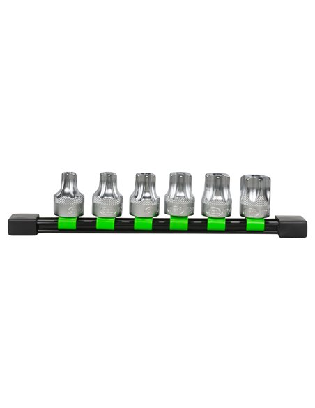 JUEGO DE 6 PUNTAS TORX INVIOLABLE CON VASO DE 1/2"