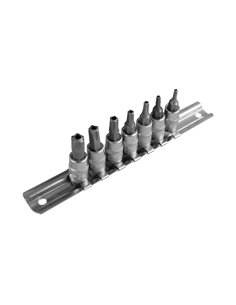 JUEGO DE 7 PUNTAS TS DE 5 DIENTES INVIOLABLE CON VASO DE 1/4" 2