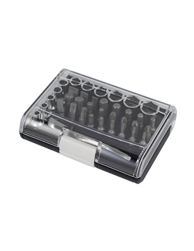 MINI ESTUCHE DE 37 PUNTAS Y VASOS CON CARRACA DE 1/4"