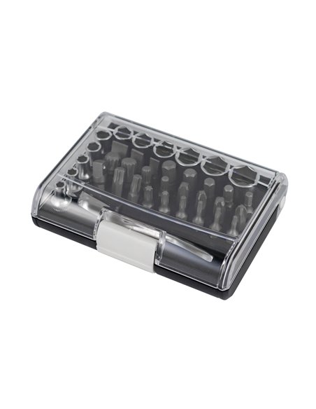 MINI ESTUCHE DE 37 PUNTAS Y VASOS CON CARRACA DE 1/4"