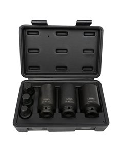 SET DE 3 VASOS Y 3 PUNTAS DE IMPACTO HEXAGONALES DE 1/2" 