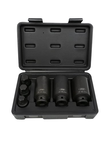 SET DE 3 VASOS Y 3 PUNTAS DE IMPACTO HEXAGONALES DE 1/2" 