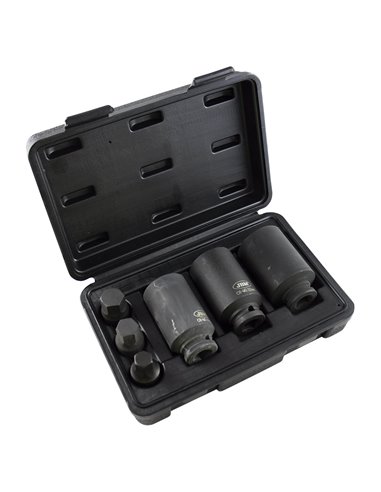 SET DE 3 VASOS Y 3 PUNTAS DE IMPACTO HEXAGONALES DE 1/2" 