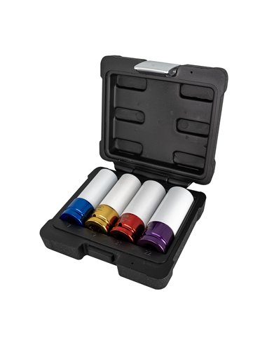 SET DE 4 VASOS DE IMPACTO DE 1/2" ESPECIAL EXTRACCIÓN RUEDAS