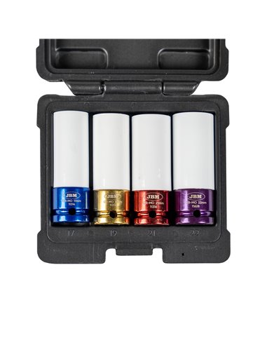 SET DE 4 VASOS DE IMPACTO DE 1/2" ESPECIAL EXTRACCIÓN RUEDAS