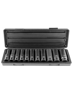 SET DE 11 VASOS DE IMPACTO HEXAGONAL DE 1/2"