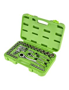 MALETÍN DE HERRAMIENTAS GO-THROUGH DE 39 PIEZAS DE 1/2", 1/4" Y 3/2" CROMADO 2