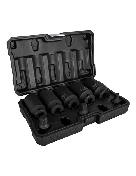 SET DE 5 VASOS Y 3 PUNTAS DE IMPACTO XZN DE 1/2"
