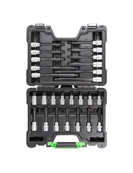 MALETÍN DE 26 PUNTAS DE 1/2" PARA TORNILLOS DE 12 CANTOS 