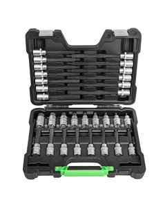 MALETÍN DE 30 PUNTAS DE 1/2" PARA TORNILLOS HEXAGONALES