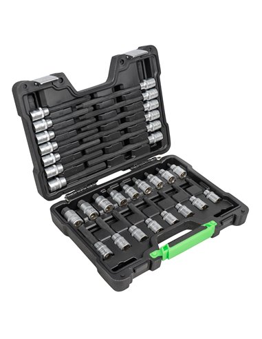 MALETÍN DE 30 PUNTAS DE 1/2" PARA TORNILLOS HEXAGONALES