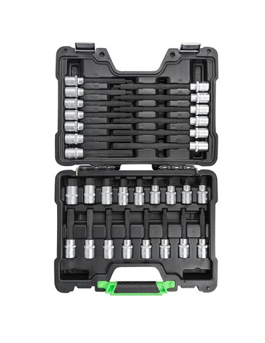 MALETÍN DE 30 PUNTAS DE 1/2" PARA TORNILLOS HEXAGONALES