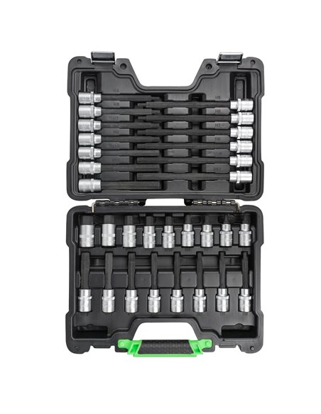MALETÍN DE 30 PUNTAS DE 1/2" PARA TORNILLOS HEXAGONALES