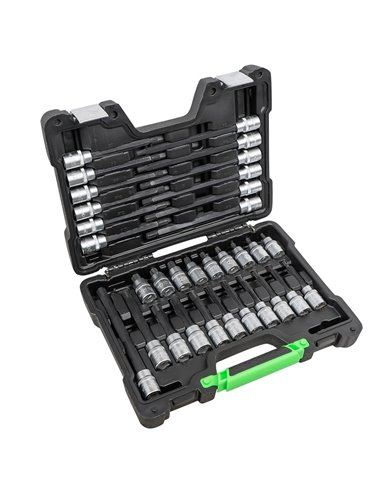 MALETÍN DE 32 PUNTAS DE 1/2" PARA TORNILLOS RIBE