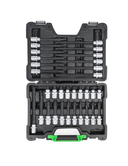 MALETÍN DE 32 PUNTAS DE 1/2" PARA TORNILLOS RIBE