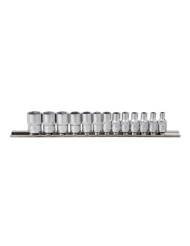 JUEGO DE 13 VASOS HEXAGONALES DE 1/4"