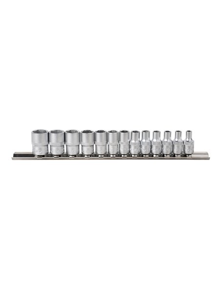 JUEGO DE 13 VASOS HEXAGONALES DE 1/4"