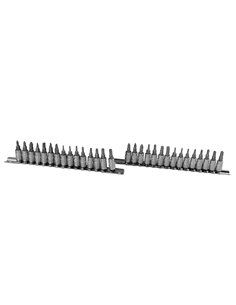 JUEGO DE 30 PUNTAS PHILIPS, PLANA, ALLEN, TORX, TORX INVIOLABLE CON VASO DE 1/4" 2