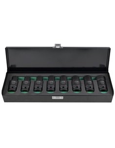 SET DE 8 VASOS DE IMPACTO HEXAGONALES CON DOBLE POSICIÓN (FIJO/ARTICULADO)