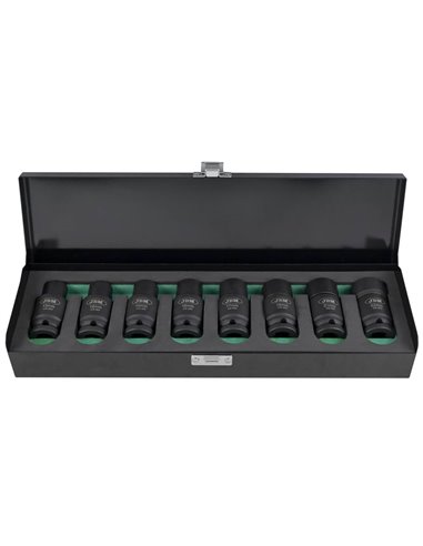 SET DE 8 VASOS DE IMPACTO HEXAGONALES CON DOBLE POSICIÓN (FIJO/ARTICULADO)