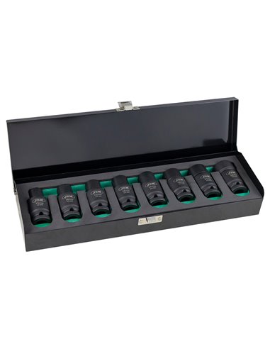 SET DE 8 VASOS DE IMPACTO HEXAGONALES CON DOBLE POSICIÓN (FIJO/ARTICULADO)