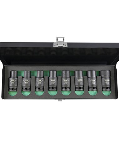 SET DE 8 VASOS DE IMPACTO HEXAGONALES CON DOBLE POSICIÓN (FIJO/ARTICULADO)