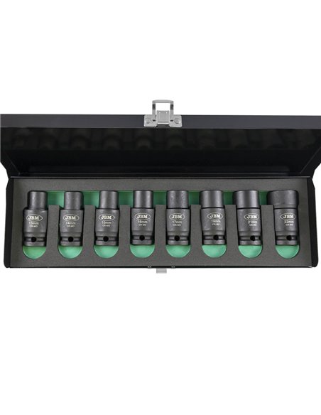 SET DE 8 VASOS DE IMPACTO HEXAGONALES CON DOBLE POSICIÓN (FIJO/ARTICULADO)