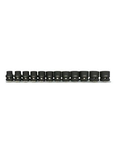 SET DE 12 VASOS DE IMPACTO HEXAGONALES DE PERFIL BAJO DE 1/2" 