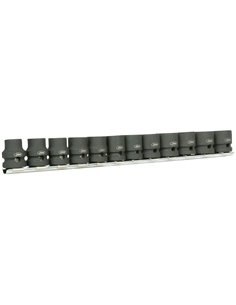 SET DE 12 VASOS DE IMPACTO HEXAGONALES DE PERFIL BAJO DE 1/2"  2