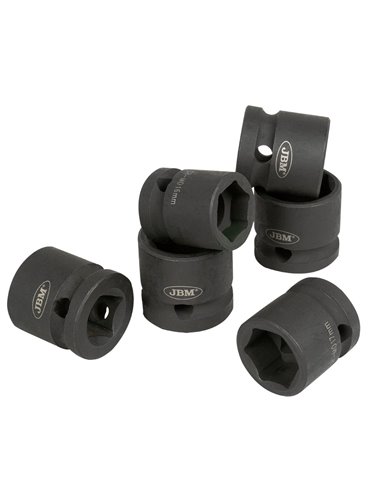 SET DE 12 VASOS DE IMPACTO HEXAGONALES DE PERFIL BAJO DE 1/2" 