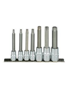 JUEGO DE 7 PUNTAS TORX CON VASO DE 3/8 Y 1/2" 