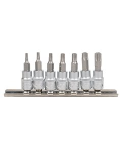 JUEGO DE 7 PUNTAS TORX INVIOLABLE CON VASO DE 1/4"