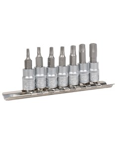 JUEGO DE 7 PUNTAS TORX INVIOLABLE CON VASO DE 1/4" 2