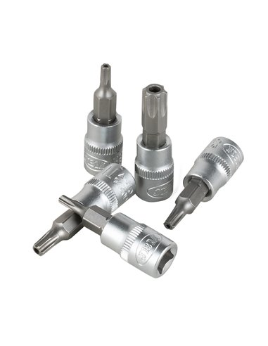 JUEGO DE 7 PUNTAS TORX INVIOLABLE CON VASO DE 1/4"