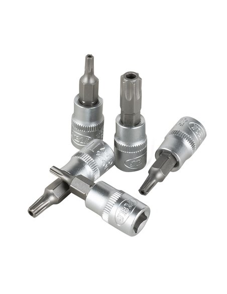 JUEGO DE 7 PUNTAS TORX INVIOLABLE CON VASO DE 1/4"