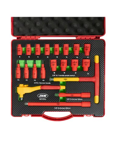 MALETÍN DE HERRAMIENTAS AISLADAS 20 PCS DE 3/8"