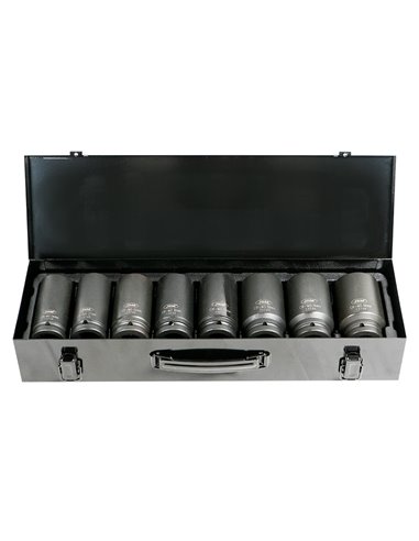 SET DE 8 VASOS DE IMPACTO LARGOS HEXAGONALES DE 3/4"