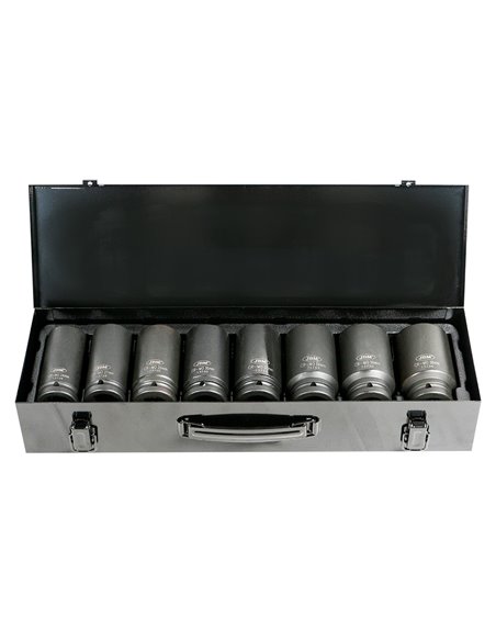 SET DE 8 VASOS DE IMPACTO LARGOS HEXAGONALES DE 3/4"
